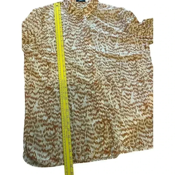 Theory Women’s Printed Menswear Button Front Shirt Size L - Picture 7 of 8